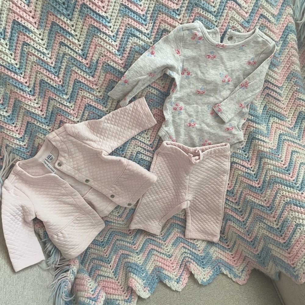 Janie & Jack jogger set with onesie